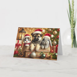 Tarjeta de Navidades de gato, tarjeta de Navidades