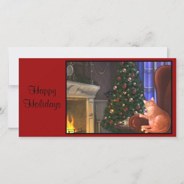 Tarjeta de Navidades de gatos (Anverso)