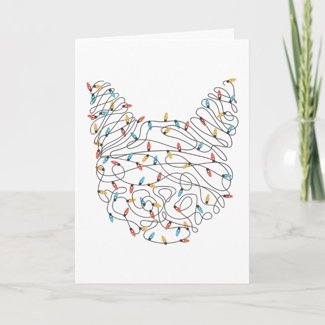 Tarjeta de Navidades de gatos de la luz de los nav (Anverso)