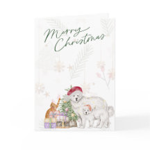 Tarjeta de Navidades de gatos y perros