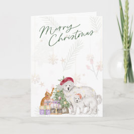 Tarjeta de Navidades de gatos y perros