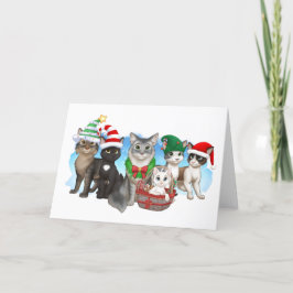 Tarjeta de Navidades de gatos y tripulaciones de 5