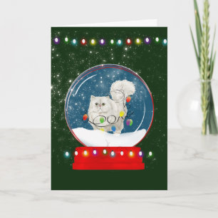 Tarjeta de Navidades de Globe de Nieve Fluffy Whit