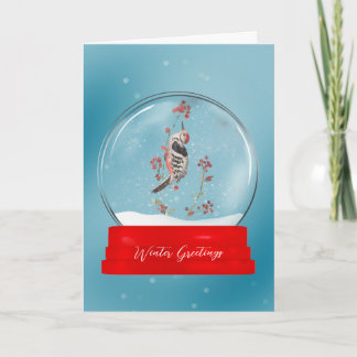 Tarjeta de Navidades de Globe para ramas de Berry 