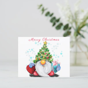 Tarjeta de Navidades de Gnome Cute
