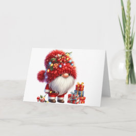 Tarjeta de Navidades de Gnome Cute