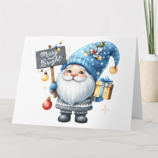 Tarjeta de Navidades de Gnome Cute (Anverso)