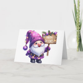 Tarjeta de Navidades de Gnome Cute
