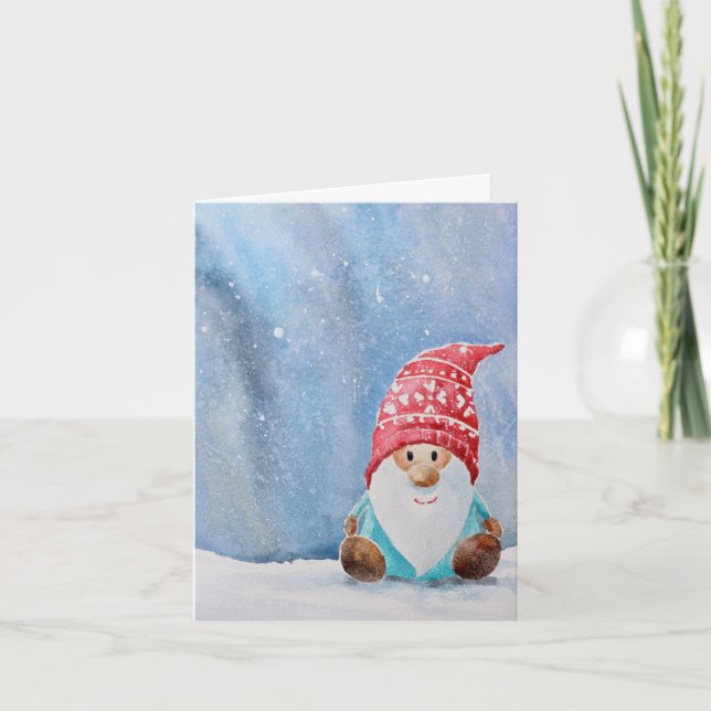 Tarjeta de Navidades de Gnome Cute | Festividad ca (Anverso)