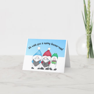 Tarjeta de Navidades de gnomos cantantes