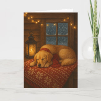 Tarjeta de Navidades de Golden Retriever