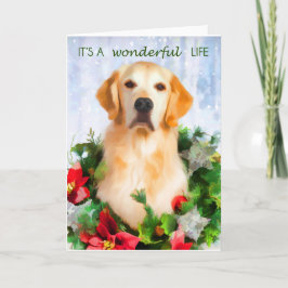 Tarjeta de Navidades de Golden Retriever