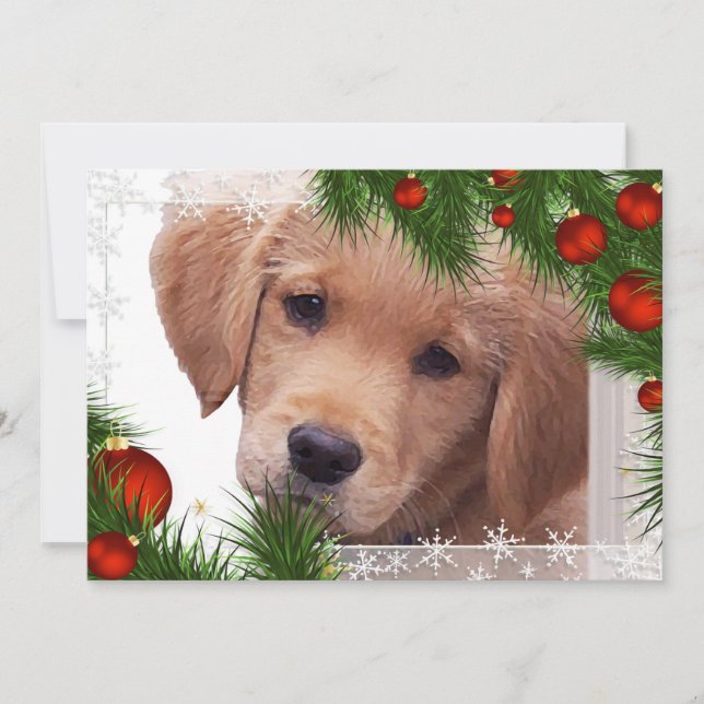 Tarjeta de Navidades de Golden Retriever - Perro d (Anverso)
