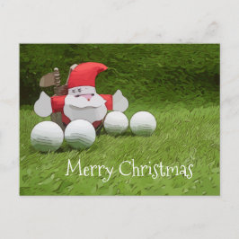 Tarjeta de Navidades de golf con Santa Claus y pel