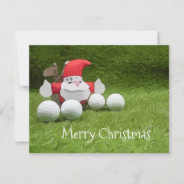 Tarjeta de Navidades de golf con Santa Claus y pel