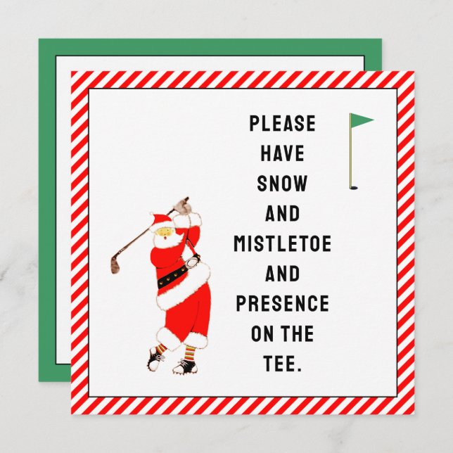 Tarjeta de Navidades de golf creativos (Anverso / Reverso)
