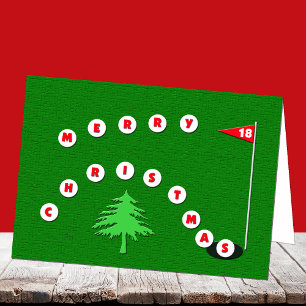 Tarjeta de Navidades de golf Feliz Navidad