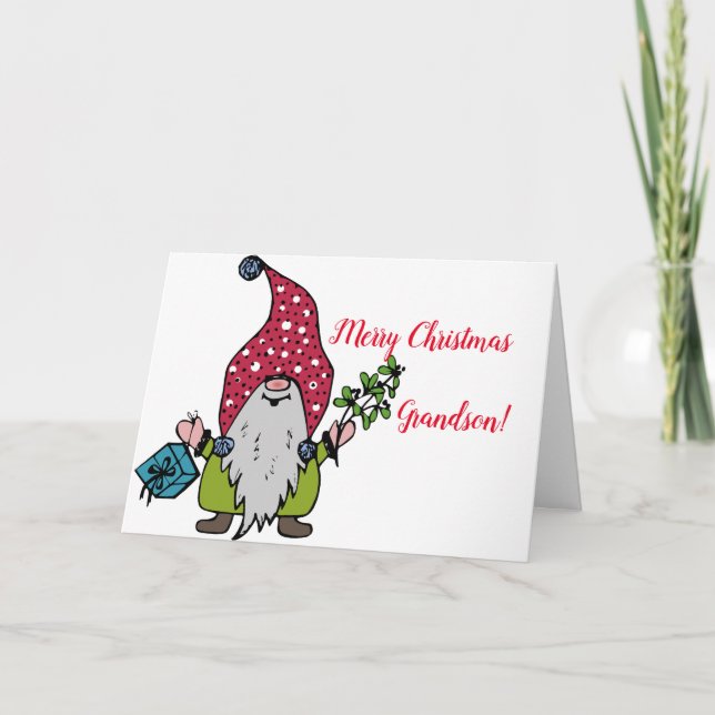 TARJETA DE NAVIDADES DE GRANDSON DE GNOME (Anverso)