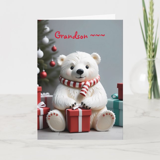 TARJETA DE NAVIDADES DE GRANDSON DE OSO TEDDY (Anverso)