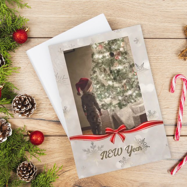 Tarjeta de Navidades de guión moderno con elegante (Subido por el creador)