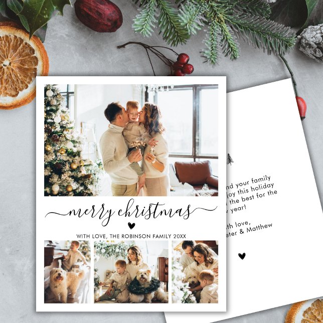 Tarjeta de Navidades de guiones de Collage de foto (Subido por el creador)