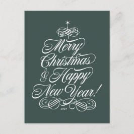 Tarjeta de Navidades de guiones en verde