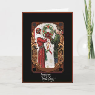 Tarjeta de Navidades de guirnaldas colgantes de pa