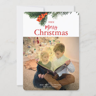 Tarjeta de Navidades de guirnaldas tradicionales