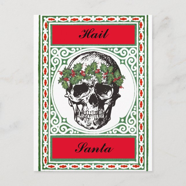 Tarjeta de Navidades de Hail Santa Skull (Anverso)