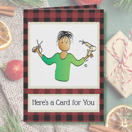 Tarjeta de Navidades de Hair Dresser del cliente