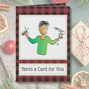 Tarjeta de Navidades de Hair Dresser del cliente