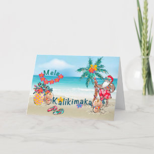 Tarjeta de Navidades de Hawái Mele Kalikimaka