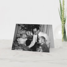 Tarjeta de Navidades de hermanas de época