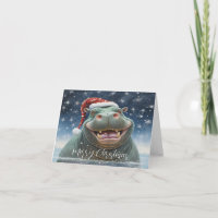 Tarjeta de Navidades de Hippo en broma