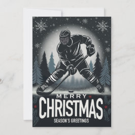 Tarjeta de Navidades de hockey de saludos de tempo