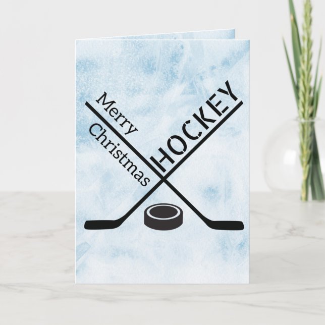 Tarjeta de Navidades de hockey sobre hielo - Pato  (Anverso)