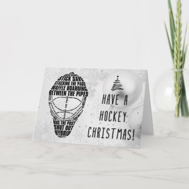 Tarjeta de Navidades de hockey sobre hierba para m (Anverso)