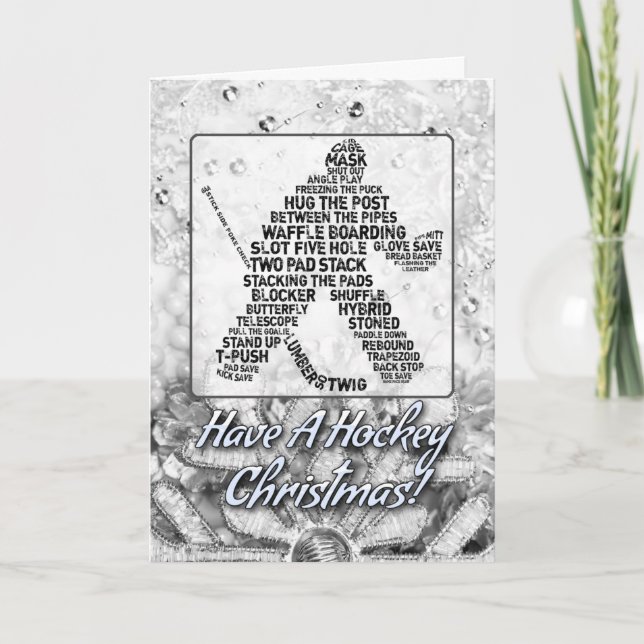 Tarjeta de Navidades de hockey sobre hierba tipogr (Anverso)