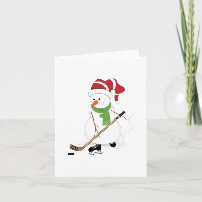 Tarjeta de Navidades de hockey sobre nieve (Anverso)