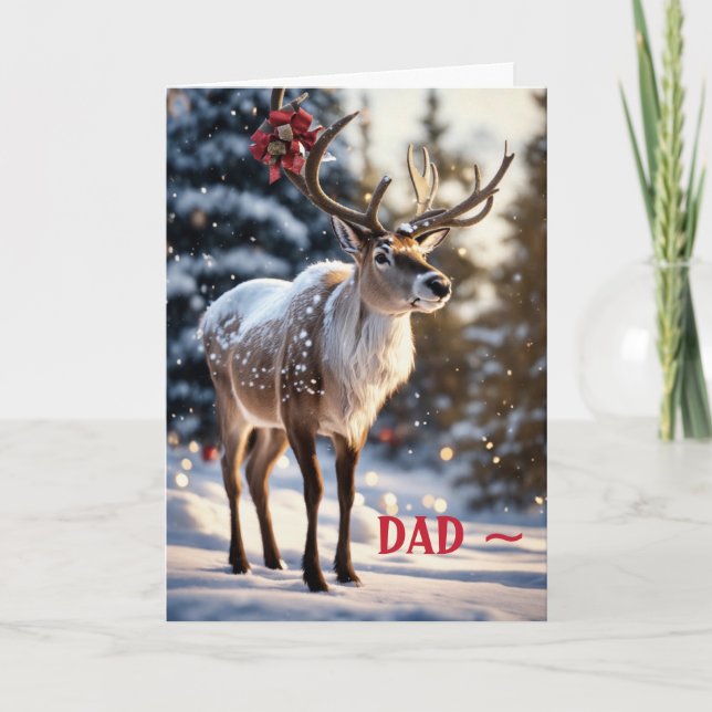 TARJETA DE NAVIDADES DE HOLIDAY DEER-DAD (Anverso)