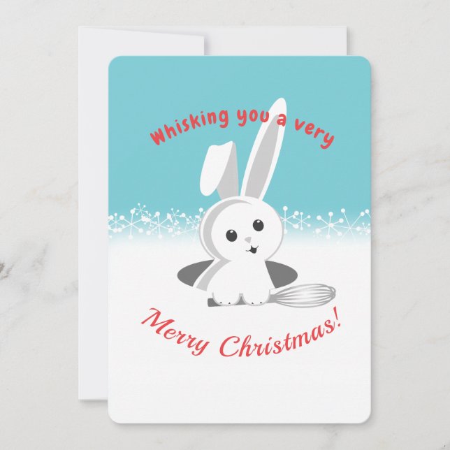 Tarjeta de Navidades de horneado Bunny Whisk (Anverso)