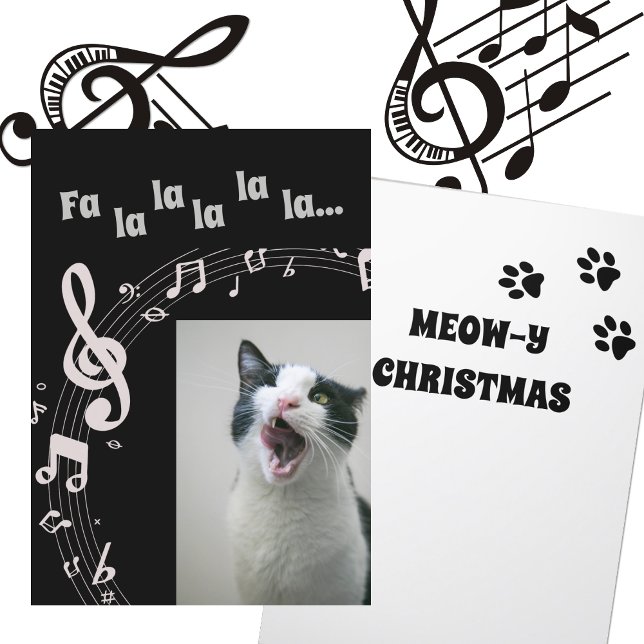 Tarjeta de Navidades de humor canto al gato - Blan (Subido por el creador)