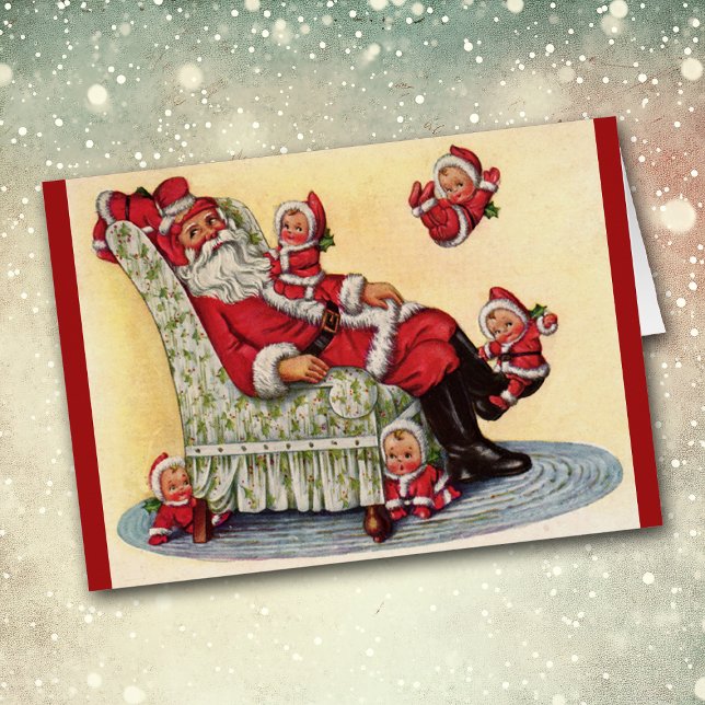 Tarjeta de Navidades de imagen retro de los bebés  (Subido por el creador)