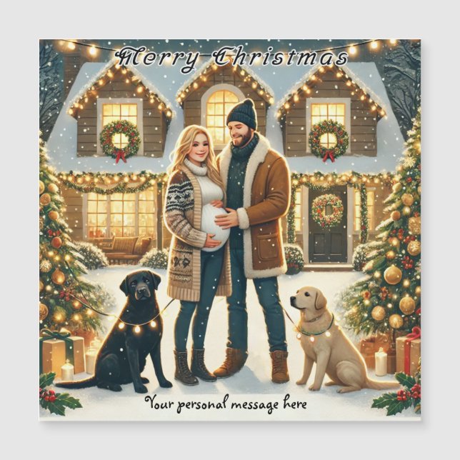 Tarjeta de Navidades de imanes personalizable (Anverso)