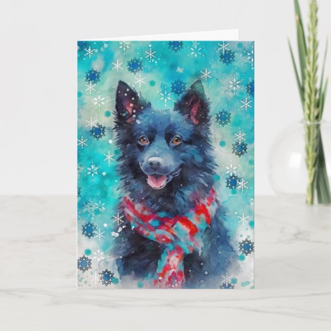 Tarjeta de Navidades de impresión de perros multim (Anverso)