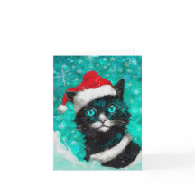 Tarjeta de Navidades de impresión para gatos de me