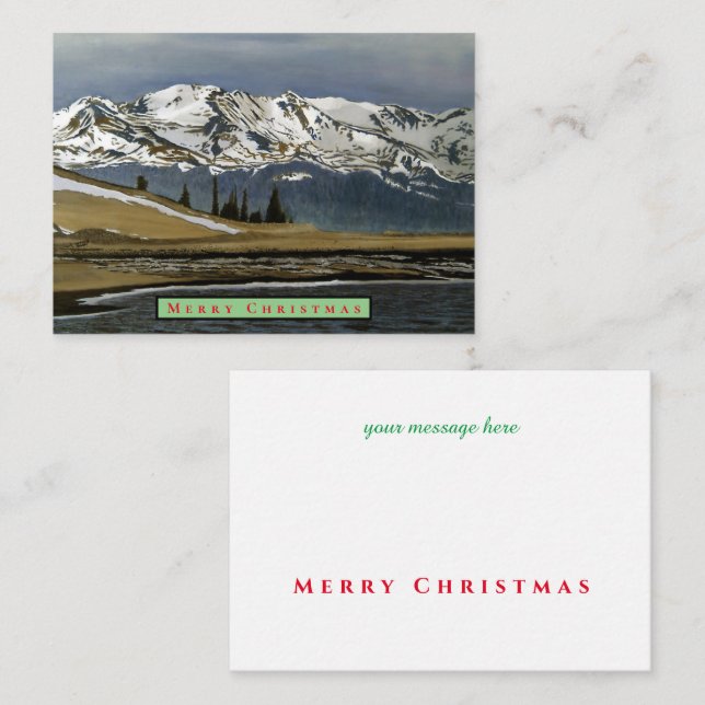 Tarjeta de Navidades de Invierno de las Montañas C (Anverso / Reverso)