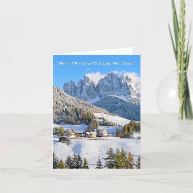 Tarjeta de navidades de invierno para los Dolomita (Anverso)