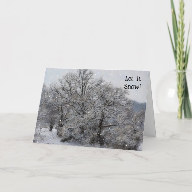 Tarjeta de Navidades de invierno para nieve que ne (Anverso)