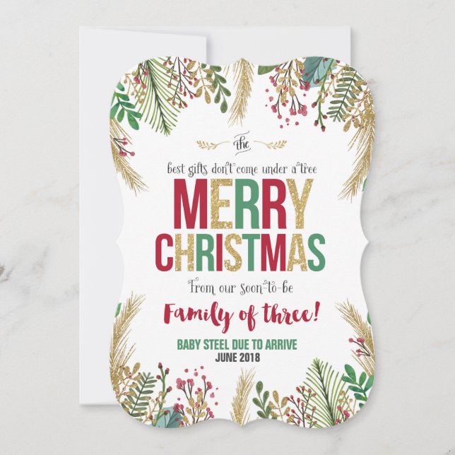 Tarjeta de Navidades de Invitación de embarazo de  (Anverso)